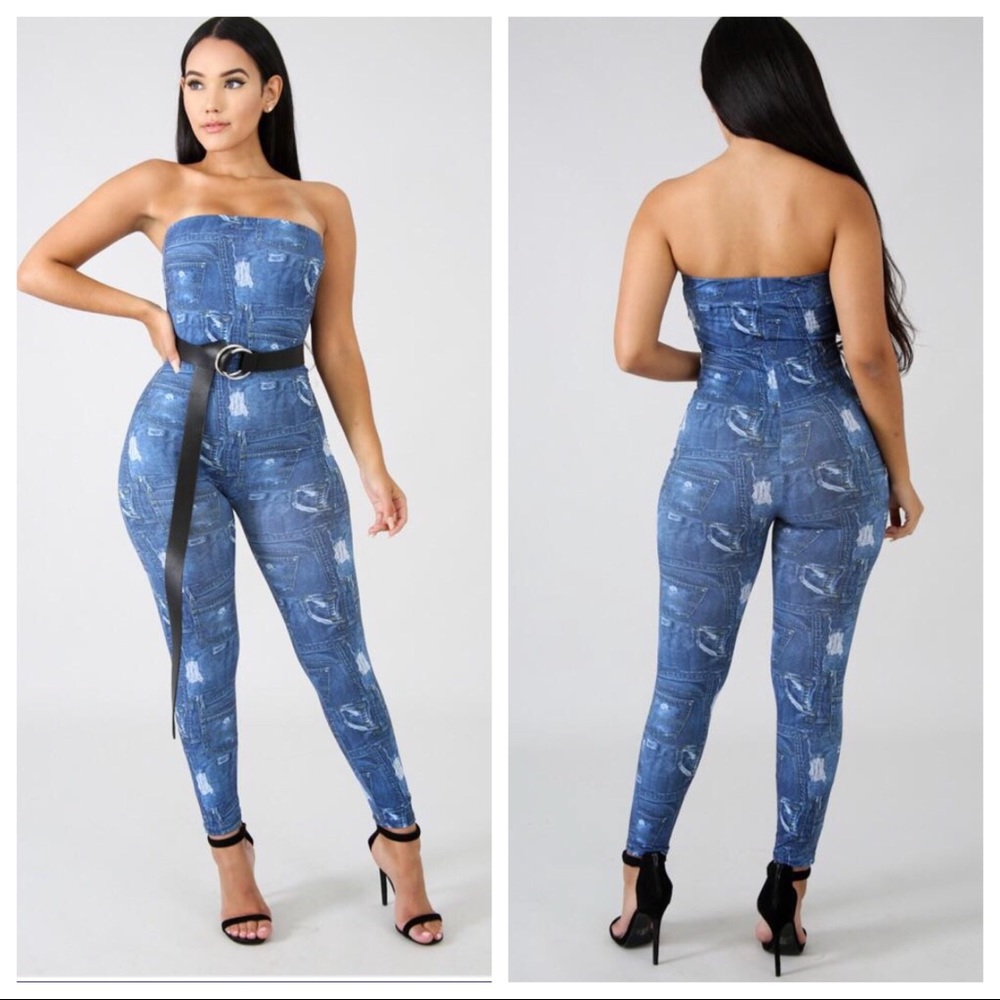 Jean Printed Jumpsuit